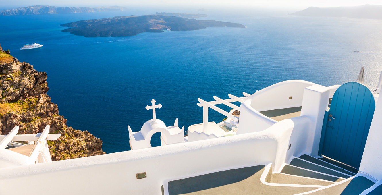 View of the sea from Santorini's balconies